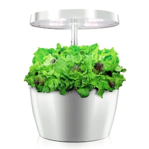 Smart round indoor vegetable garden with self-cleaning system - Grow up to 4 plants at a time