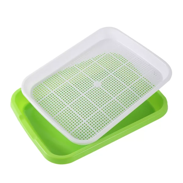 Sprossenschalen-Set für den Anbau von Microgreens Grün/Weiß 33,7×24,5x5cm